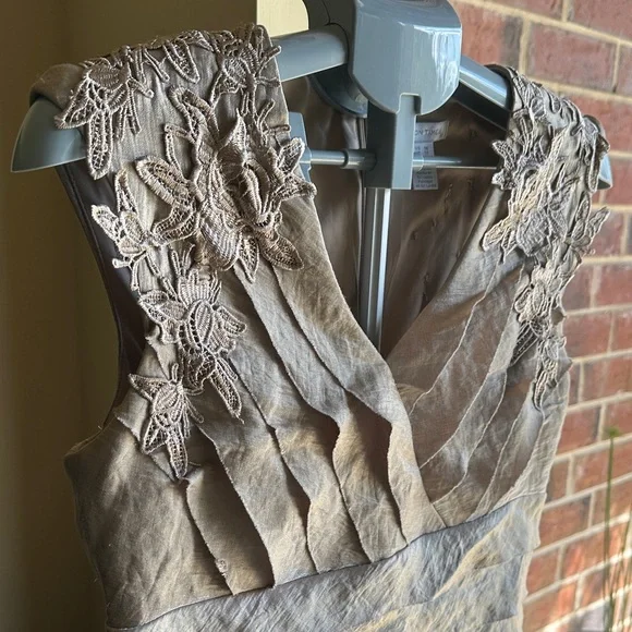 Beautiful London Times champagne Lace Mini Cocktail Dress - Picture 6 of 12